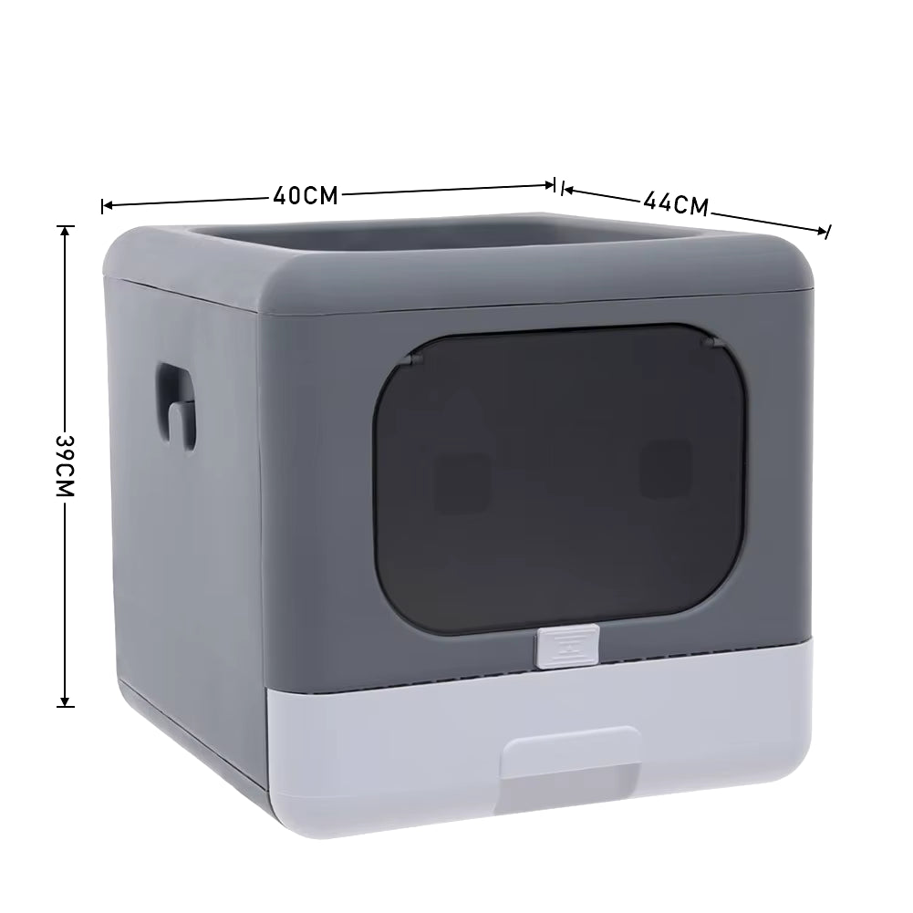 Full Enclosed Cat Toilet Litter Box in Grey