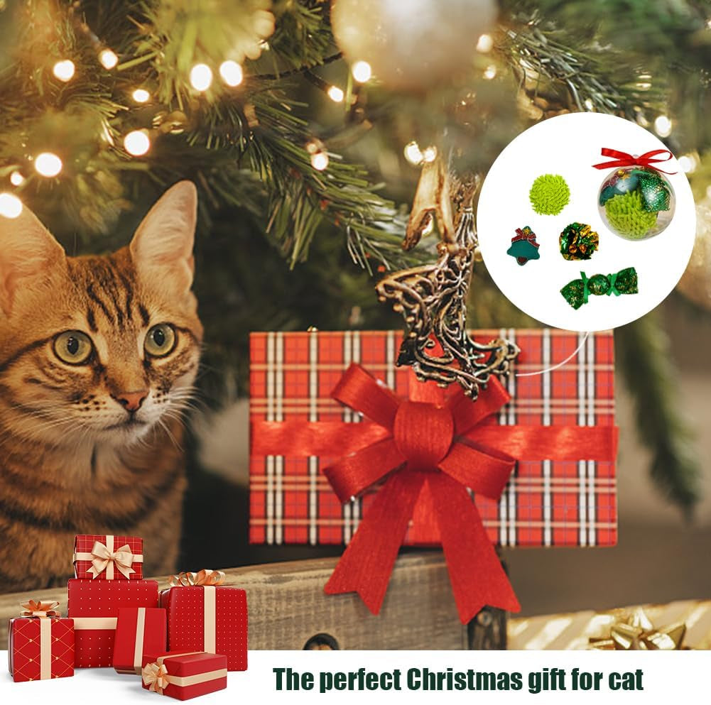 B Christmas Cat Toys Set, Xmas Kitten Gifts, Indoor Cat Toys, Including Mouse, Candy, Crinkle Ball, Plush Ball, Cat Pet Interactive Toys