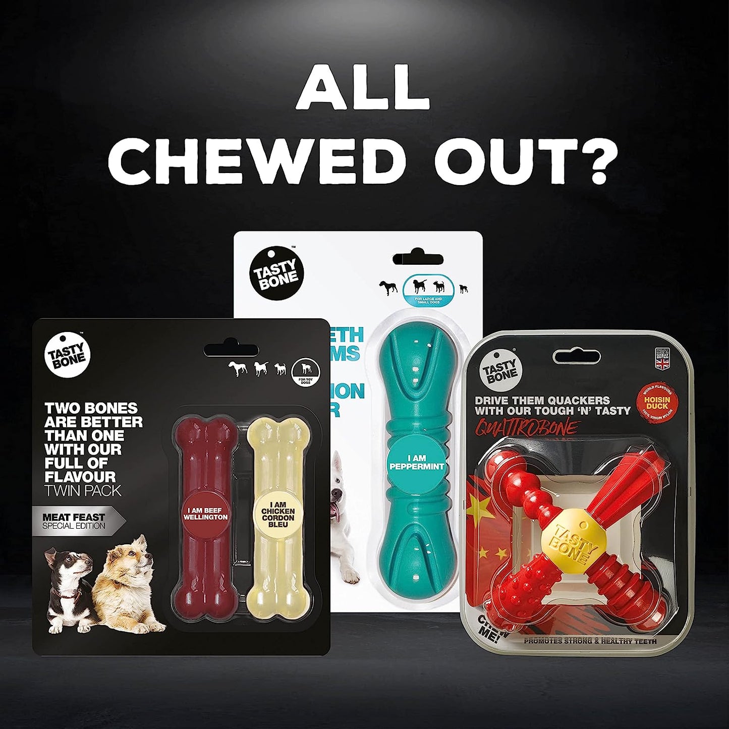 Tastybone Triobone Nylon Dog Chew Toy for Small Dogs (Chicken) - Indestructible for Aggressive Chewers, Everlasting Flavour, Strong Healthy Teeth, Made in the UK
