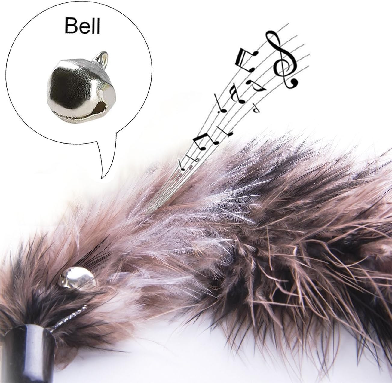 Cat Toys, Cat Feather Toys, Interactive Cat Teasers Wand Toys 6Pcs, Cat Toys for Indoor Cats Adult Kitten