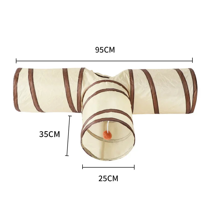 Cat Tunnel Long T/Y Ways Cat Play Tunnel Foldable Funny Interactive Indoor Play Toys Games Kitty Cubes Pet Supplies