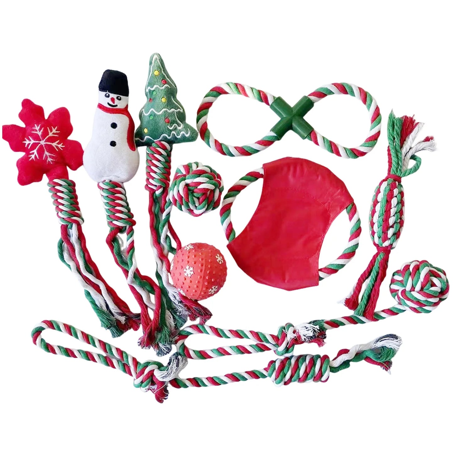 Christmas Dog Chew Rope Toys Sets