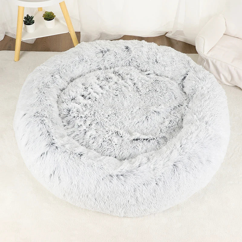 Dog & Cat Bed Donut Shaped Big Large round Basket Plush Bed