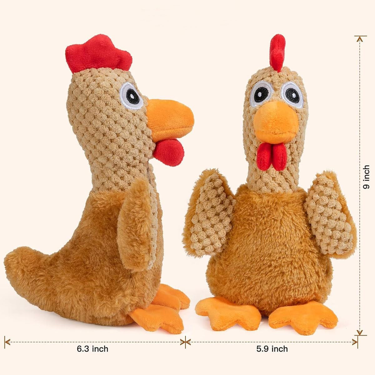 Christmas Squeaky Dog Toy - Small to Large, Interactive Turkey & Plush Chicken, Durable Chew Toy for Boredom, Thanksgiving & Xmas Gifts