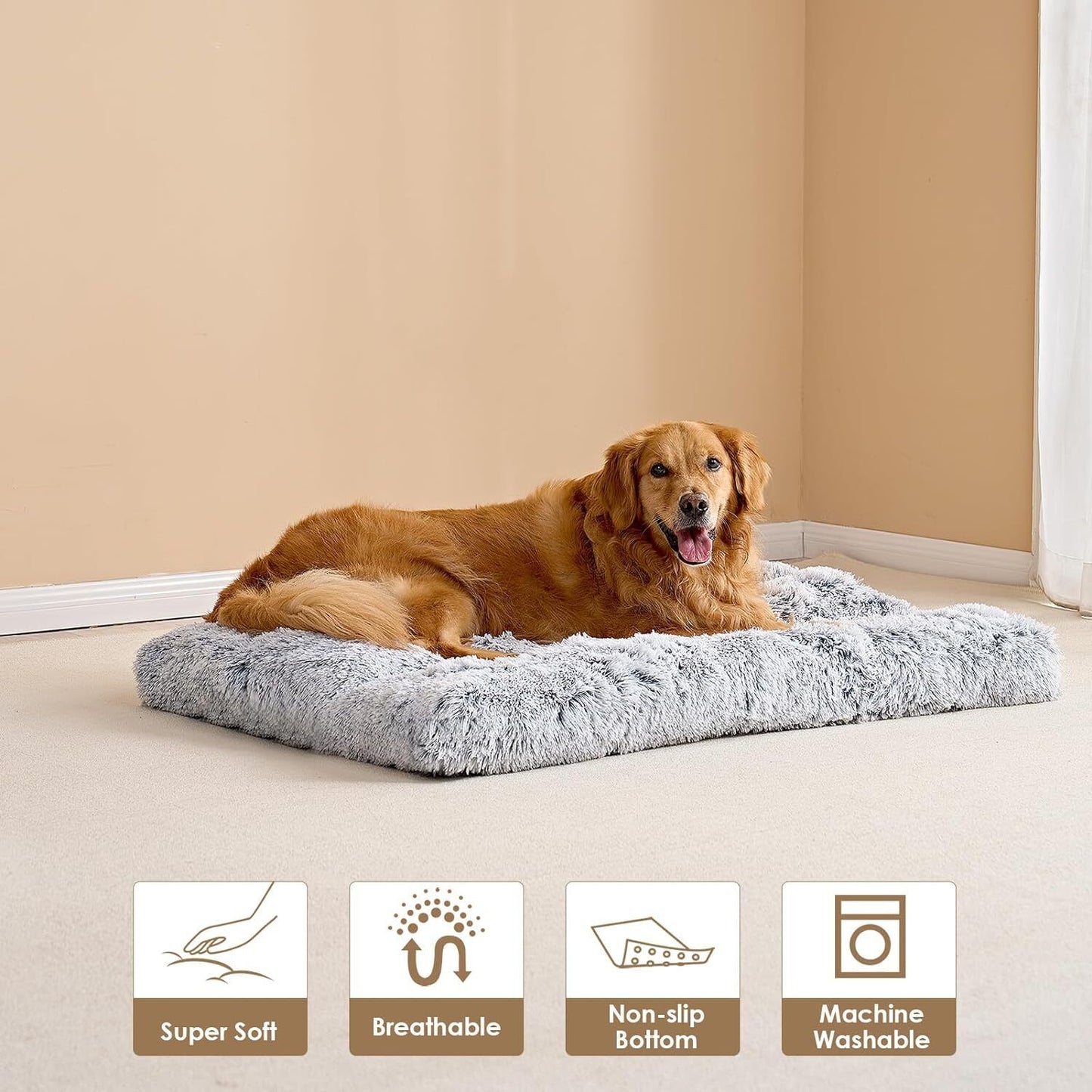 Dog Bed Soft Pet Cushion Large Dog Crate Puppy Cat Mattress Washable Pad Mat Xl