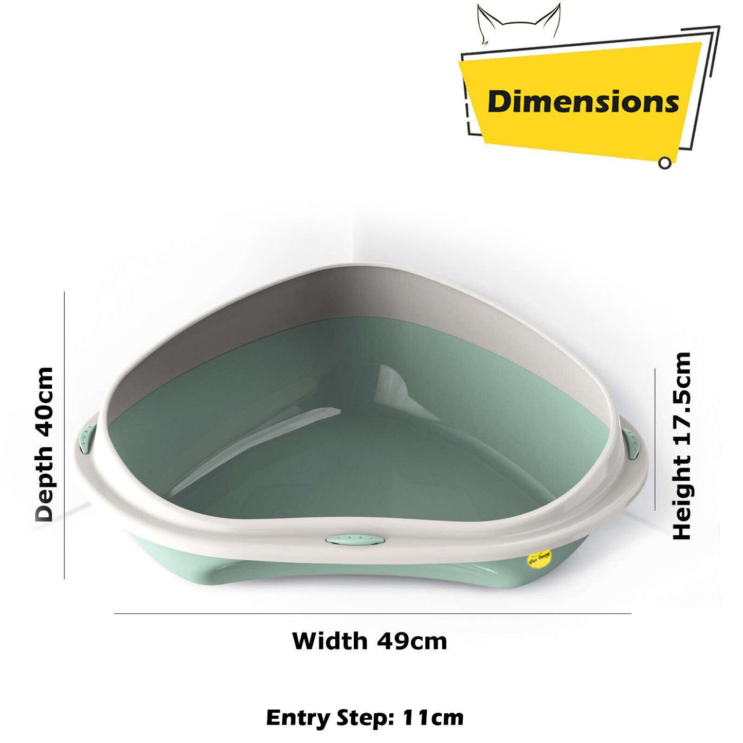 Cat Corner Litter Tray Large or Jumbo Rim Pet Open Toilet Pan Box Cat Centre�