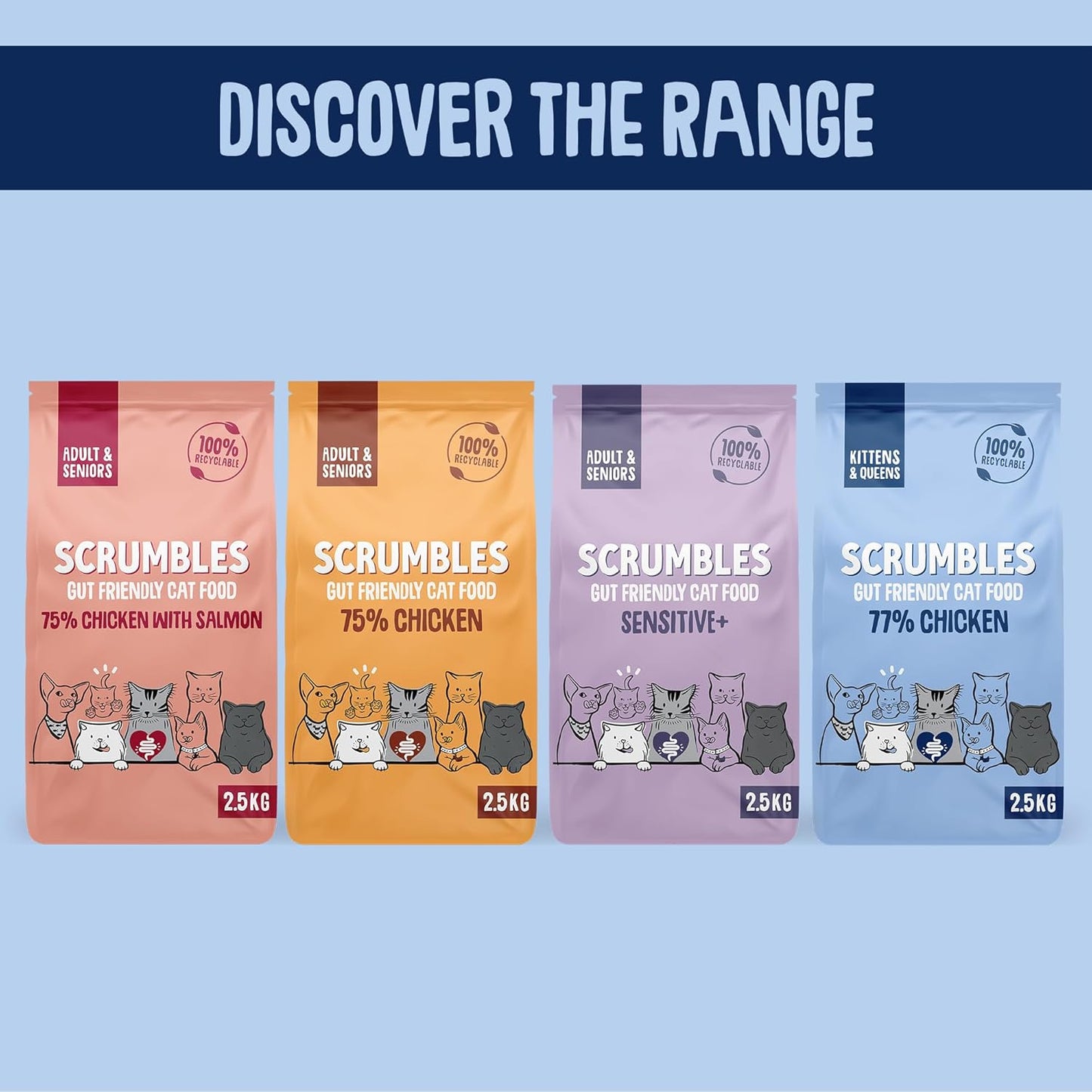 Scrumbles All Natural Dry Kitten Food with 77% Chicken, High Protein Food for Growing Kittens, 2.5Kgpackage May Vary