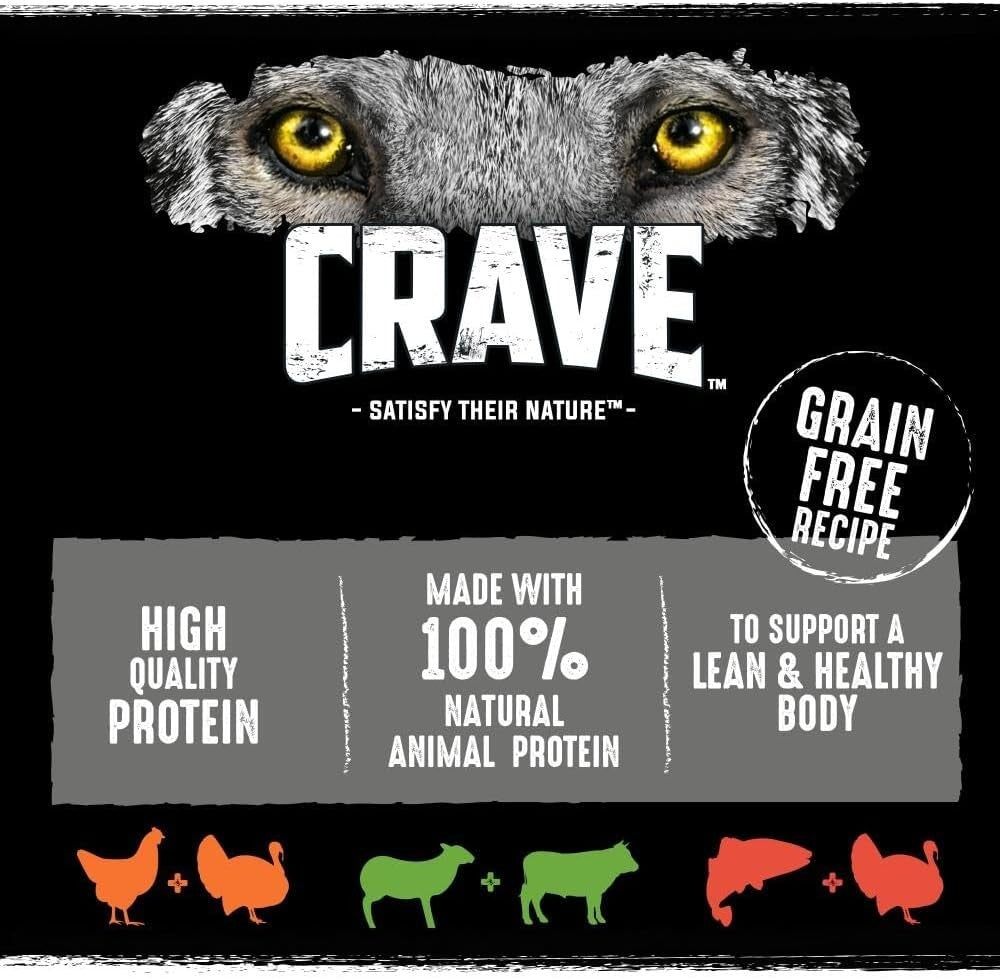 Crave - Complete Dog Wet Food - Grain Free & High Protein Mixed Pate - 6 X 400 G