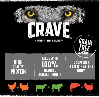 Crave - Complete Dog Wet Food - Grain Free & High Protein Mixed Pate - 6 X 400 G
