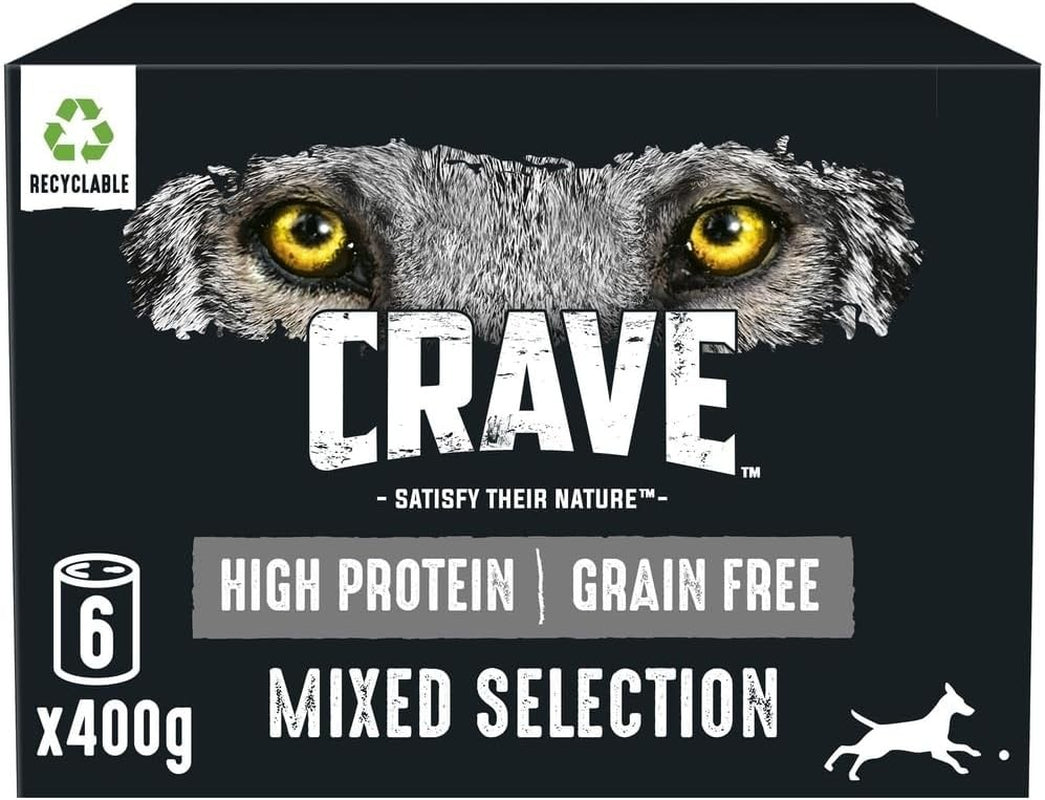 Crave - Complete Dog Wet Food - Grain Free & High Protein Mixed Pate - 6 X 400 G