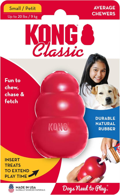 Classic Stuffable Dog Toy - Fetch & Chew Toy for Dogs - Treat-Filling Capabilities - Durable Natural Rubber Material - for Small Dogs