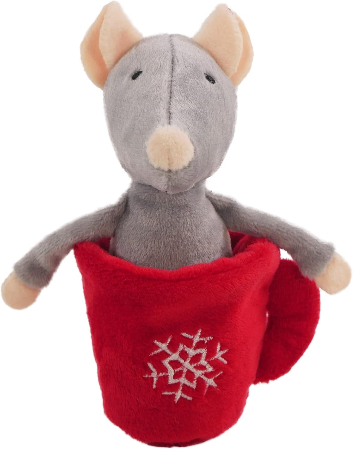 2 in 1 Interactive Cat Toy, Catnip Mouse with Crinkle Teacup Christmas Cat Toy, 17 X 13 X 6Cm