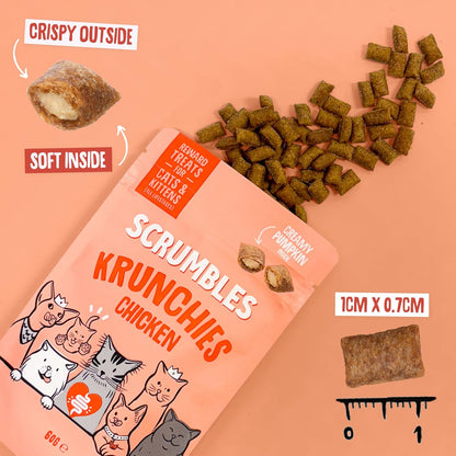 Scrumbles Chicken Krunchies, Pillow Cat Treats, 60G