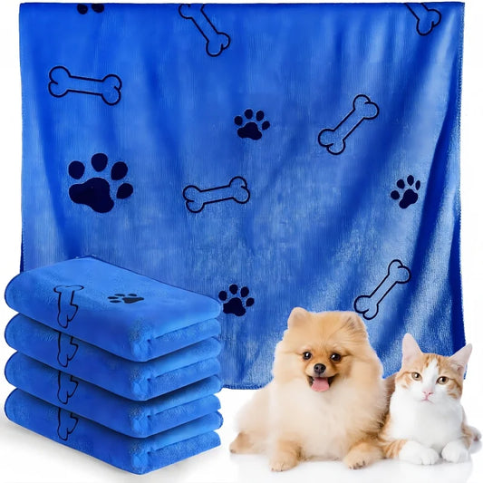 Dog Towel Drying Dog Cat Pet Towel, Puppy Microfiber Quick-Drying Dog Claw Bath Towel, Pet Bath Products Absorbent Medium Dog