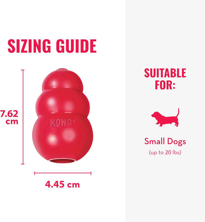 Classic Stuffable Dog Toy - Fetch & Chew Toy for Dogs - Treat-Filling Capabilities - Durable Natural Rubber Material - for Small Dogs