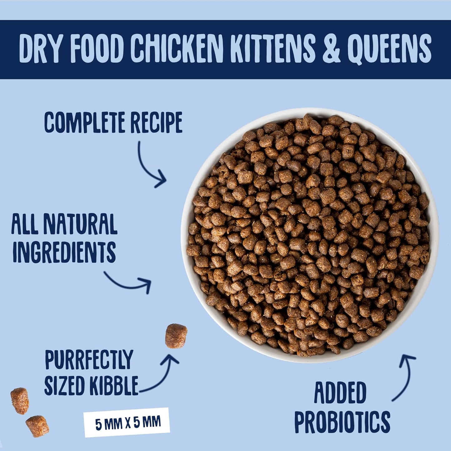 Scrumbles All Natural Dry Kitten Food with 77% Chicken, High Protein Food for Growing Kittens, 2.5Kgpackage May Vary