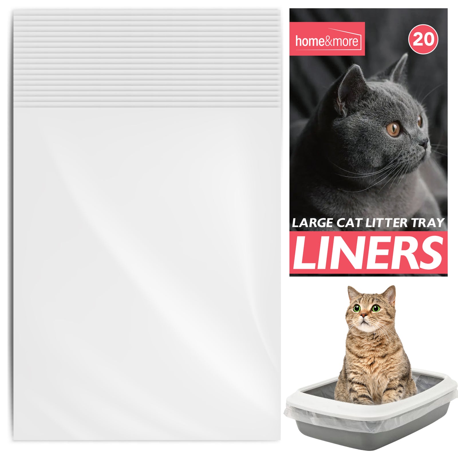 Extra Large Cat Litter Tray Liners 56X70Cm Bags Pack Kitten Hygienic Disposable