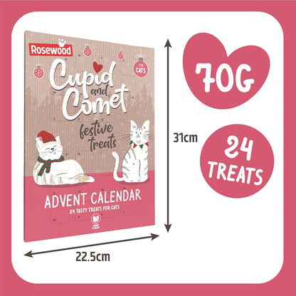 Cupid & Comet Advent Calendar for Cats, Yoghurt & Catnip Flavour Cat Treats