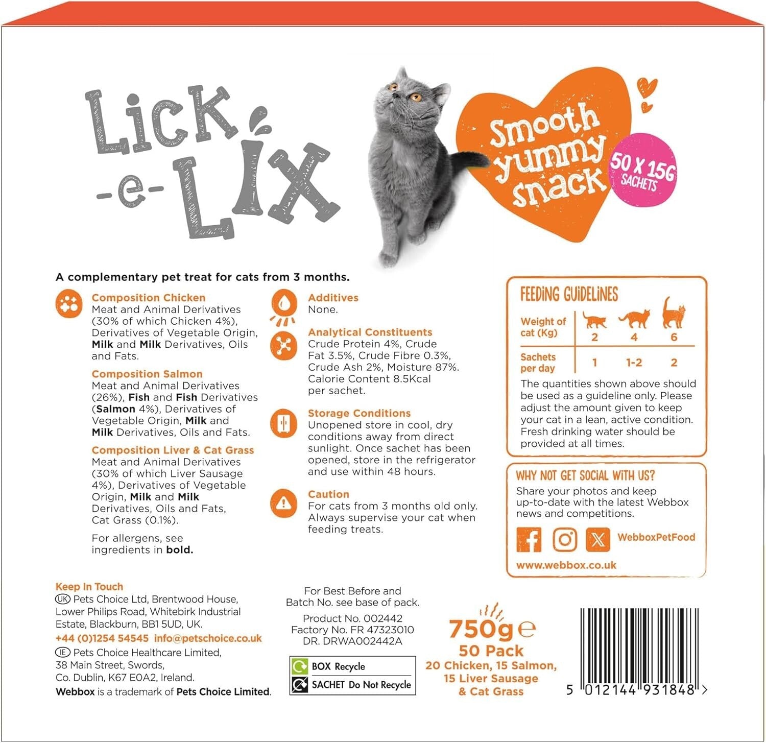 Webbox Lick-E-Lix Cat Treats Variety Mega Pack - Kitten Friendly, Grain