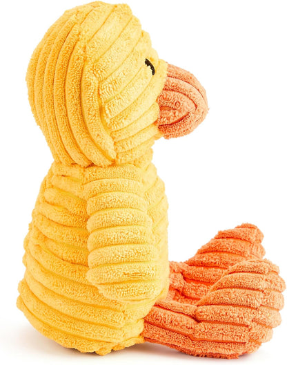 Yellow Duck Plush Dog Toy with Squeaker – Soft, Durable, Ribbed Design for Play, Perfect for Small and Medium Dogs. Ideal for Interactive Play and Enjoyment.