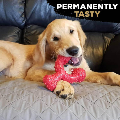 Tastybone Triobone Nylon Dog Chew Toy for Large Dogs (Beef) - Indestructible for Aggressive Chewers, Everlasting Flavour, Strong Healthy Teeth, Made in the UK