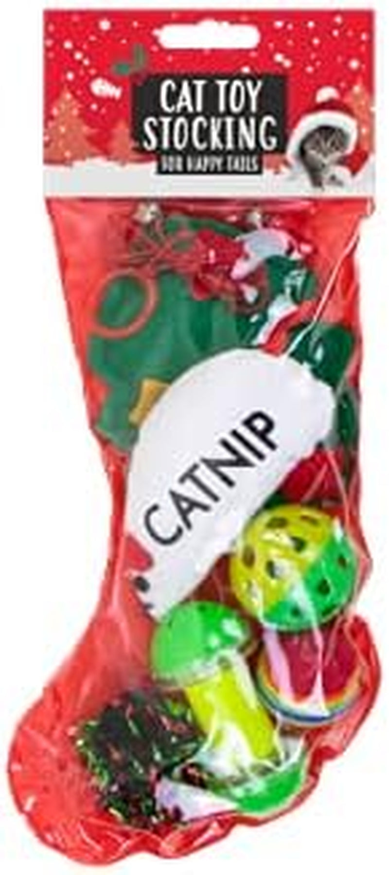 2 X Cat Toy Stockings - Festive Fun for Your Furry Friend. Balls, Mice, Bells - Everything Your Cat Needs for Christmas