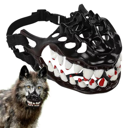 Halloween Dog Muzzle with Teeth Creepy Dog Costume with Large Teeth Spooky Prop Halloween Dog Costume Hilarious Dog Muzzle