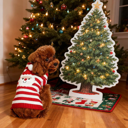 Christmas Dog Sweater Holiday Knitwear Warm Pet Clothes for Medium Large Dogs and Cats(L-1Pc)