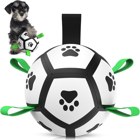 Interactive Dog Football Toys with Webbing, Durable Dog Water Balls for Small Medium Breed, Indoor & Outdoor (5 Inch)