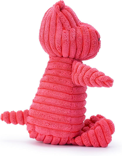 Pink Hippo Dragon Plush Dog Toy with Squeaker – Soft, Durable, Ribbed Design for Play, Perfect for Small and Medium Dogs. Ideal for Interactive Play and Enjoyment.