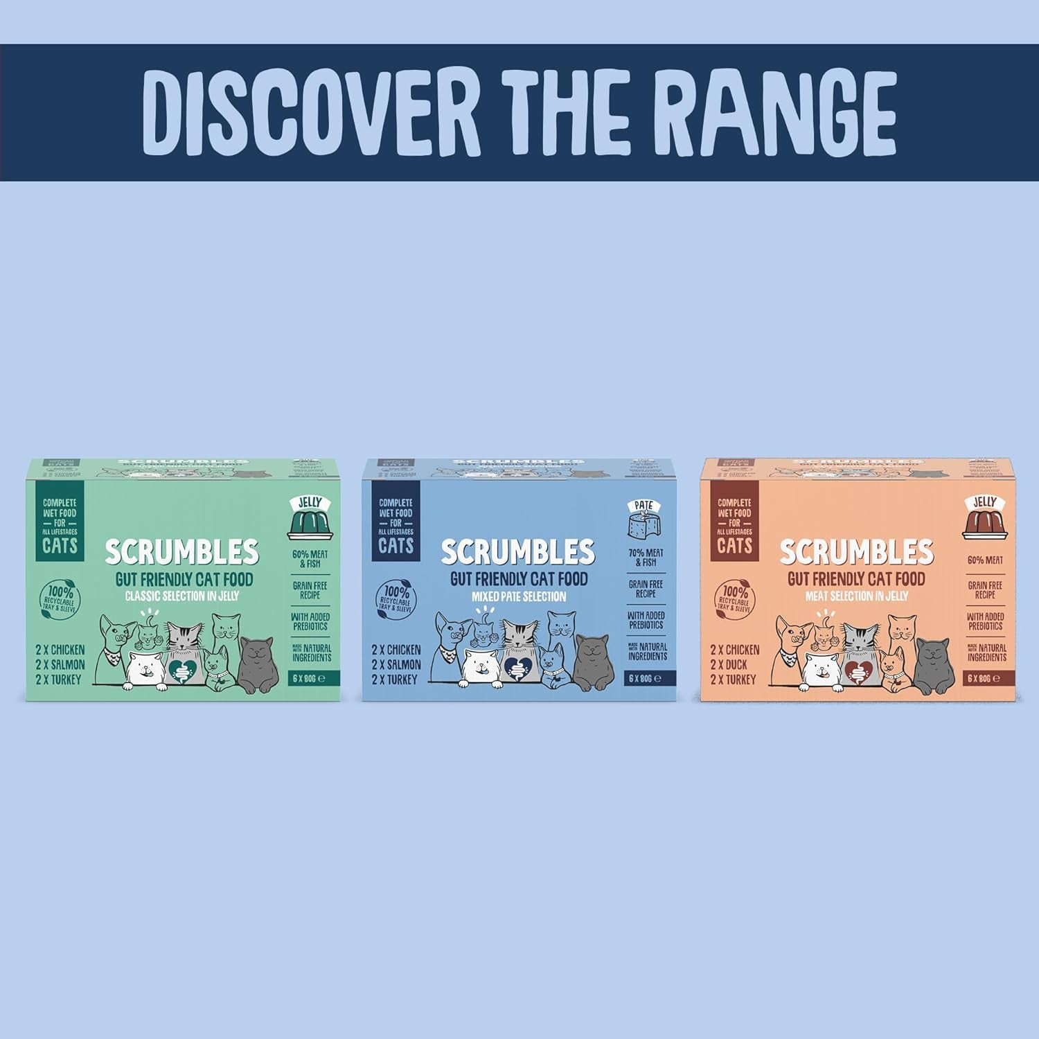 Scrumbles Wet Cat Pate Classic Selection 6 X 80G