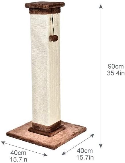 Cat Scratching Post for Indoor Cats, Heavy Duty with Carpet Floor, 90 Cm, Brown