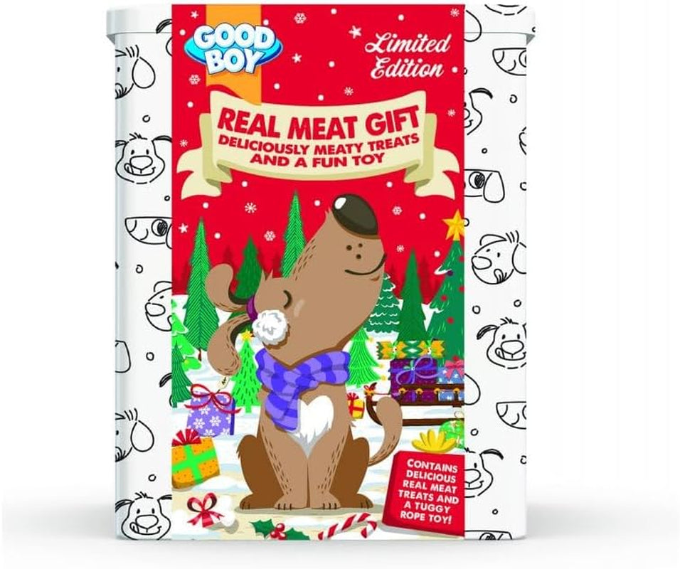 Festive Meaty Dog Treats and Dog Toy Selection Gift - Box Limited Edition