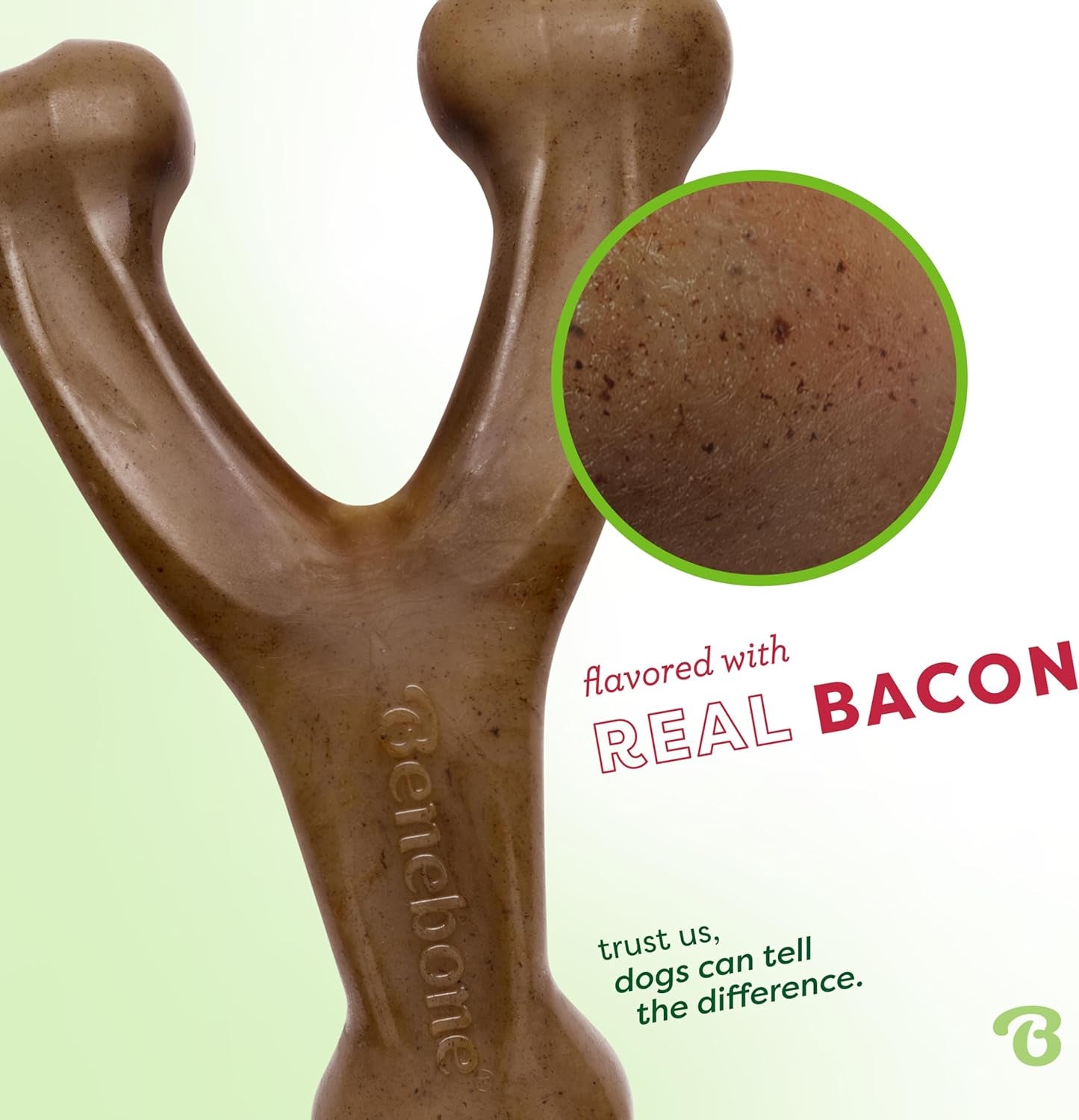 Indestructible Wishbone Dog Chew Toy for Aggressive Chewers, Long Lasting Tough Boredom Breaker for Dogs, Real Bacon Flavour, for Small Dogs, Made in the USA.