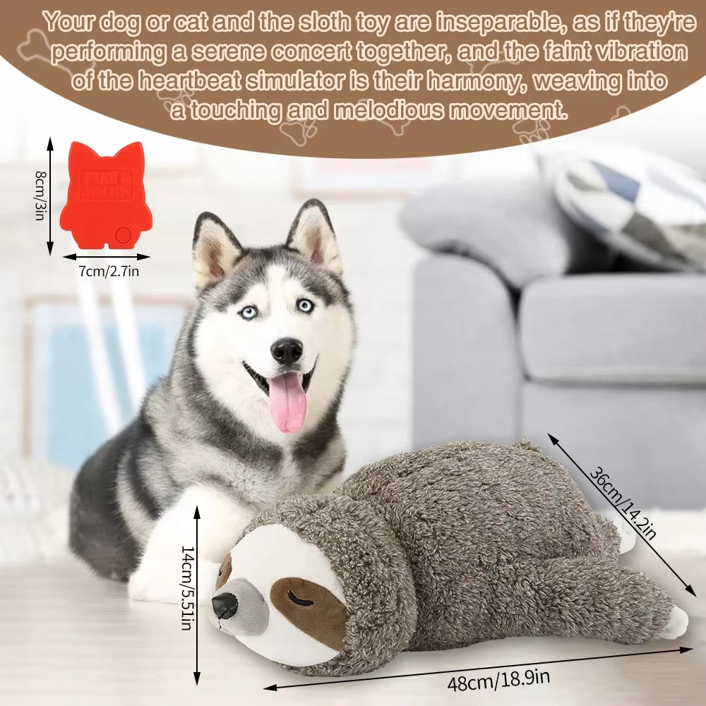 Dog Christmas Gift Forest Sloth Puppy Heartbeat Toy for Stress Relief and Soothing, Sleep Aid Crate Training Puppy Toys