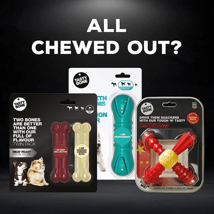 Tastybone Triobone Nylon Dog Chew Toy for Small Dogs (Lamb) - Indestructible for Aggressive Chewers, Everlasting Flavour, Strong Healthy Teeth, Made in the UK