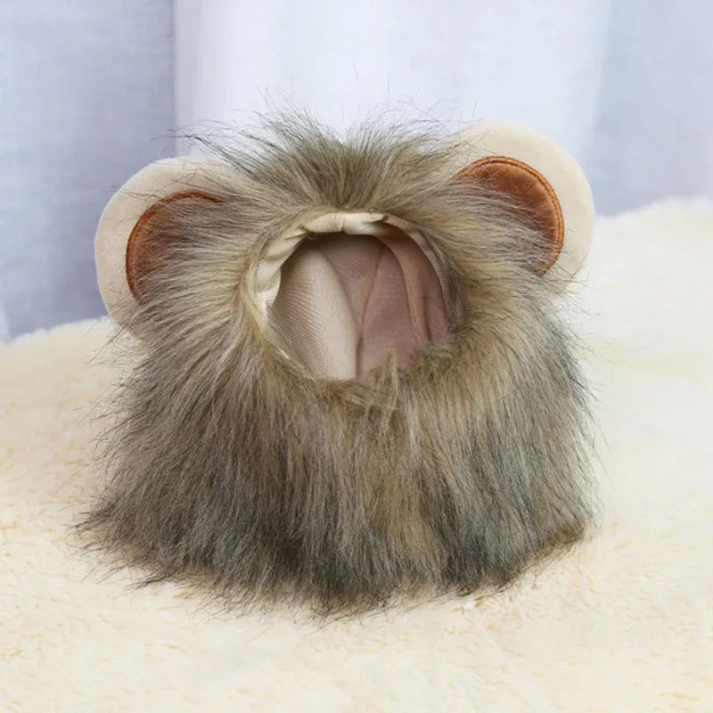 Halloween Pet Dog Lion Mane Wig Hair Christmas Dog Wig Hair Costume Fancy Party Dress Cosplay Funny Hat Cap Pet Dress Up