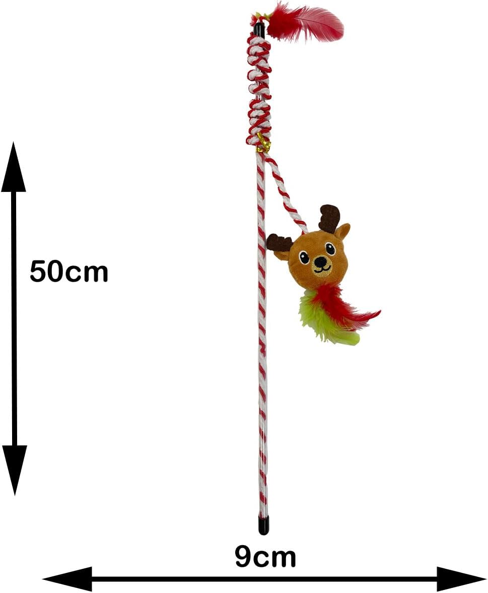 Christmas Cat Toys, Cat Teasers, Wind up and Xmas Stocking for Cats & Kittens (Christmas Bear Teaser)