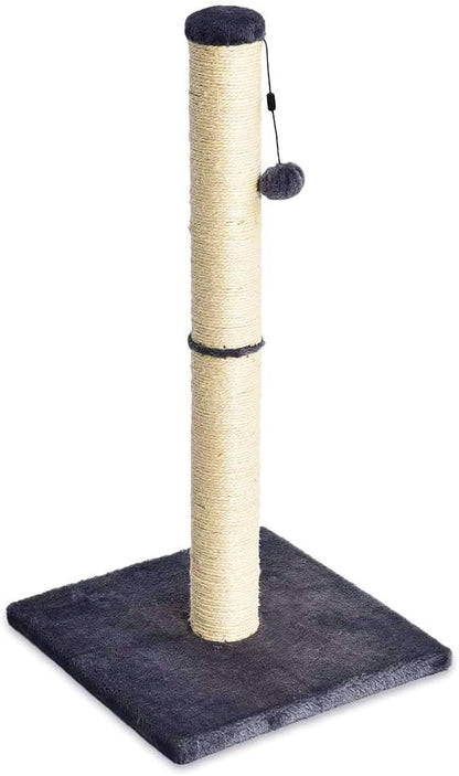 Cat Scratching Post for Indoor Cats, Standard with Dangling Toy, 80 Cm, Grey