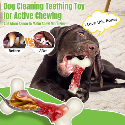 Dog Toys for Aggressive Chewers, Indestructible Dog Toys for Large Dogs, Real Bacon Flavored, Dog Bones for Medium/Large Breed Dogs, Dog Chew Toys to Keep Them Busy