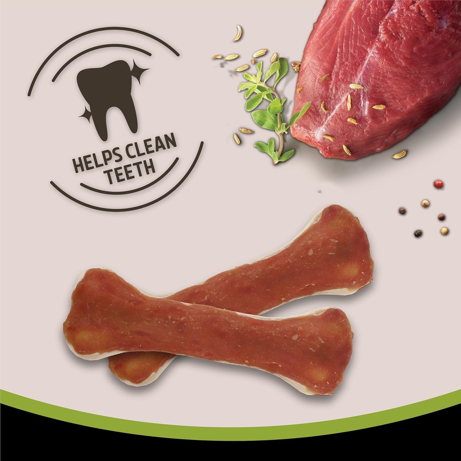 Medium Chewy Bones for Dogs - Made with Duck, Grain Free Chews, High Protein Dog Treats, by Pets Unlimited (2Pc, 80G)