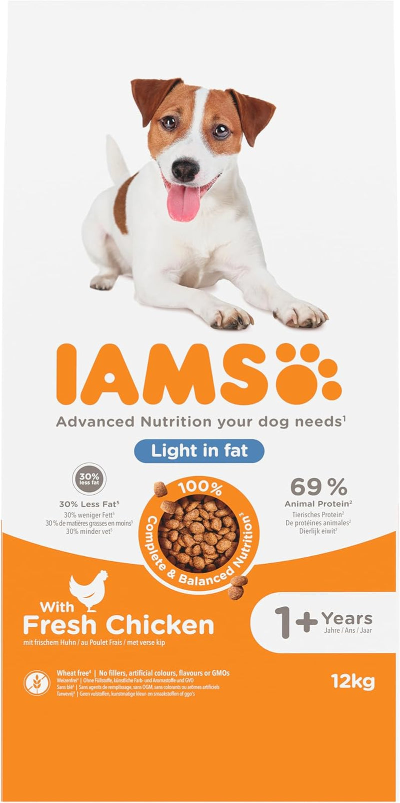 Light in Fat Complete Dry Dog Food Chicken 12Kg - 30% Lower Fat Formula