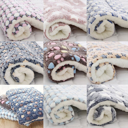 WARM PET BLANKET PAD CAT DOG BED SOFT FLEECE MAT WARM THERMAL RUG Pet Beds