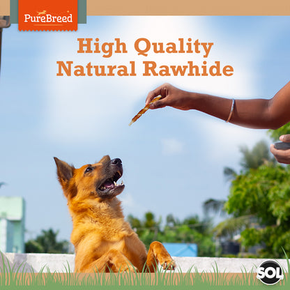 10Pk Dog Chews Treats Rawhide Twists Sticks Wrapped in Chicken Meat Healthy Food