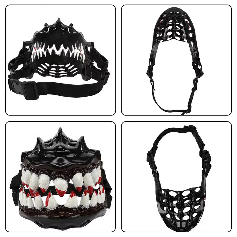 Halloween Dog Muzzle with Teeth Creepy Dog Costume with Large Teeth Spooky Prop Halloween Dog Costume Hilarious Dog Muzzle