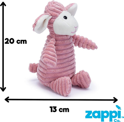Pink Lamb Plush Dog Toy with Squeaker – Soft, Durable, Ribbed Design for Play, Suitable for Small and Medium Dogs. Ideal for Engaging Playtime.
