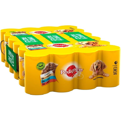 PEDIGREE MIXED CAN SELECTION in JELLY 24 X 385G Dog Food Bpl Chicken Lamb & Beef