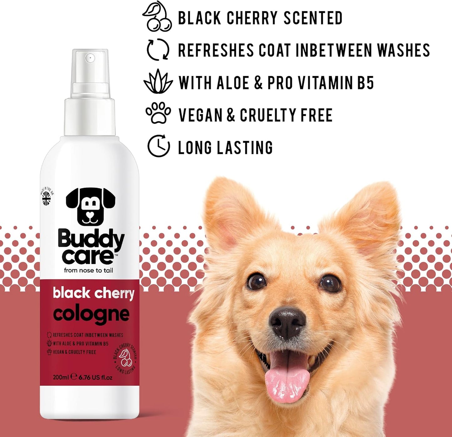 Buddycare Dog Cologne Spray Scented (200Ml) Refreshing Dog Perfume for Smelly Dogs | Safe to Skin Formula Dog Deodorant Spray for Smelly Dogs