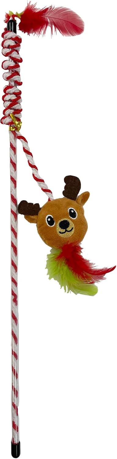 Christmas Cat Toys, Cat Teasers, Wind up and Xmas Stocking for Cats & Kittens (Christmas Bear Teaser)