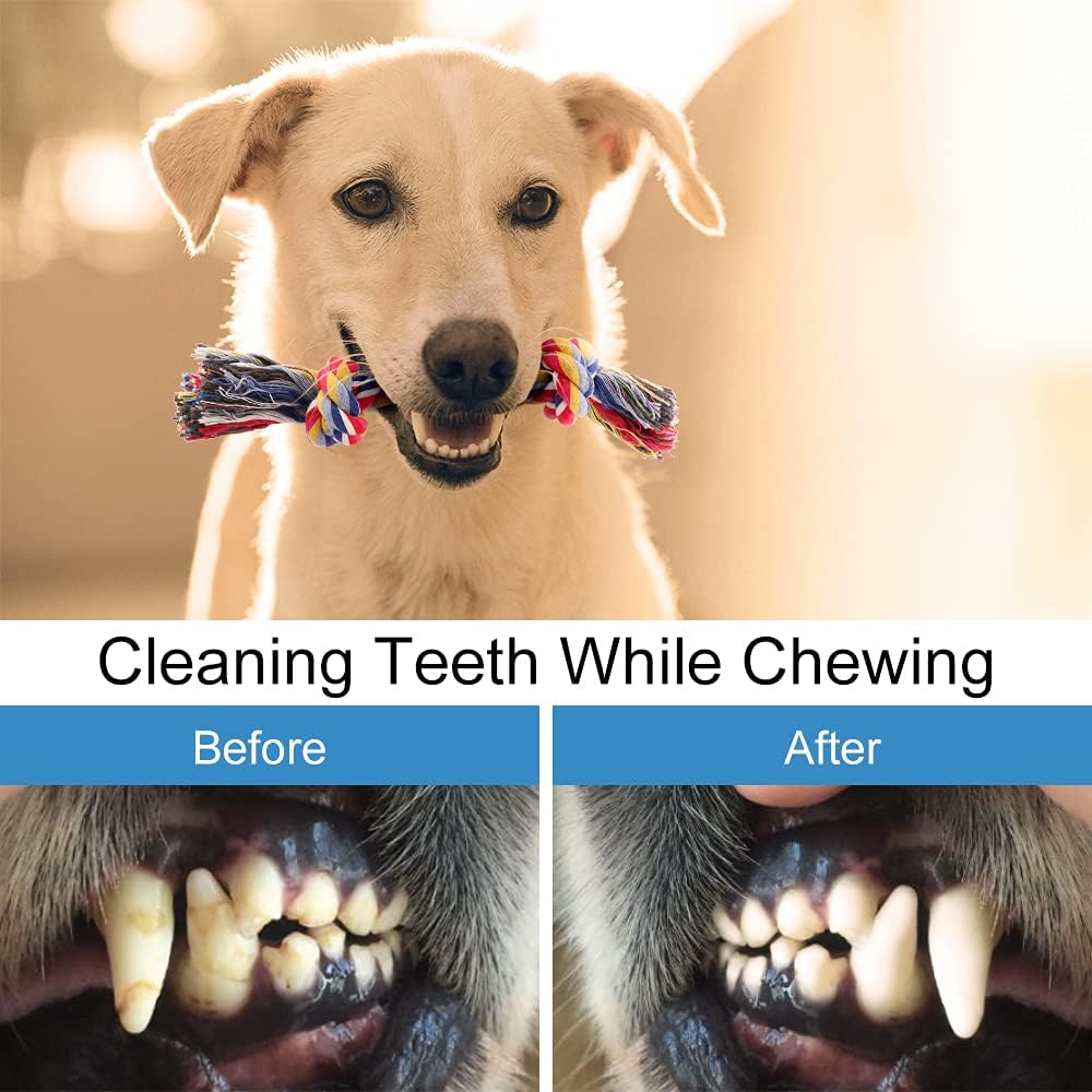 Dog Chew Toys for Aggressive Chewers, 8 Pack Interactive Rope Toys, Washable Cotton, Teething Toys for Puppies, Small and Medium Dogs